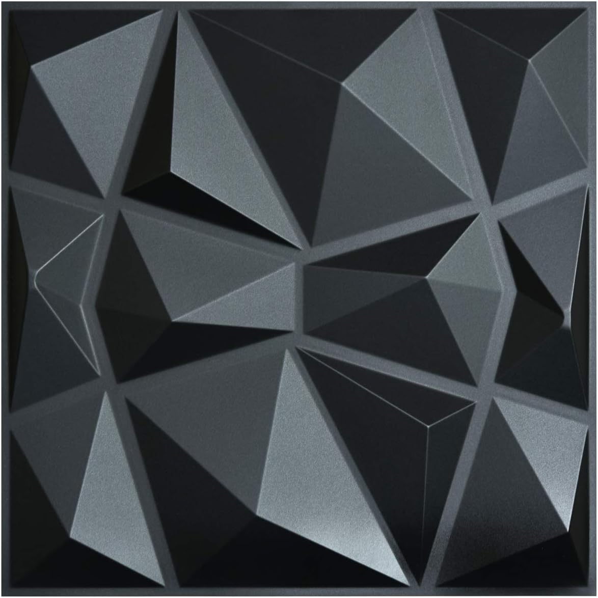 Mosaic 3D Wall Panel 12 Pack - Matte Black