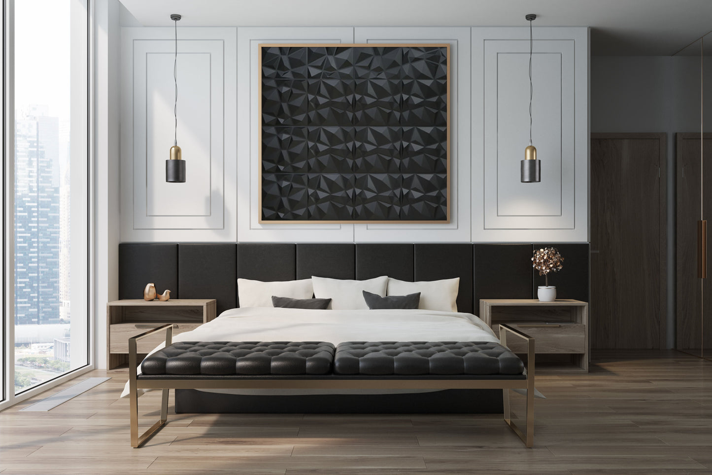 Modern Luxury Bedroom with 3d Wall Panels