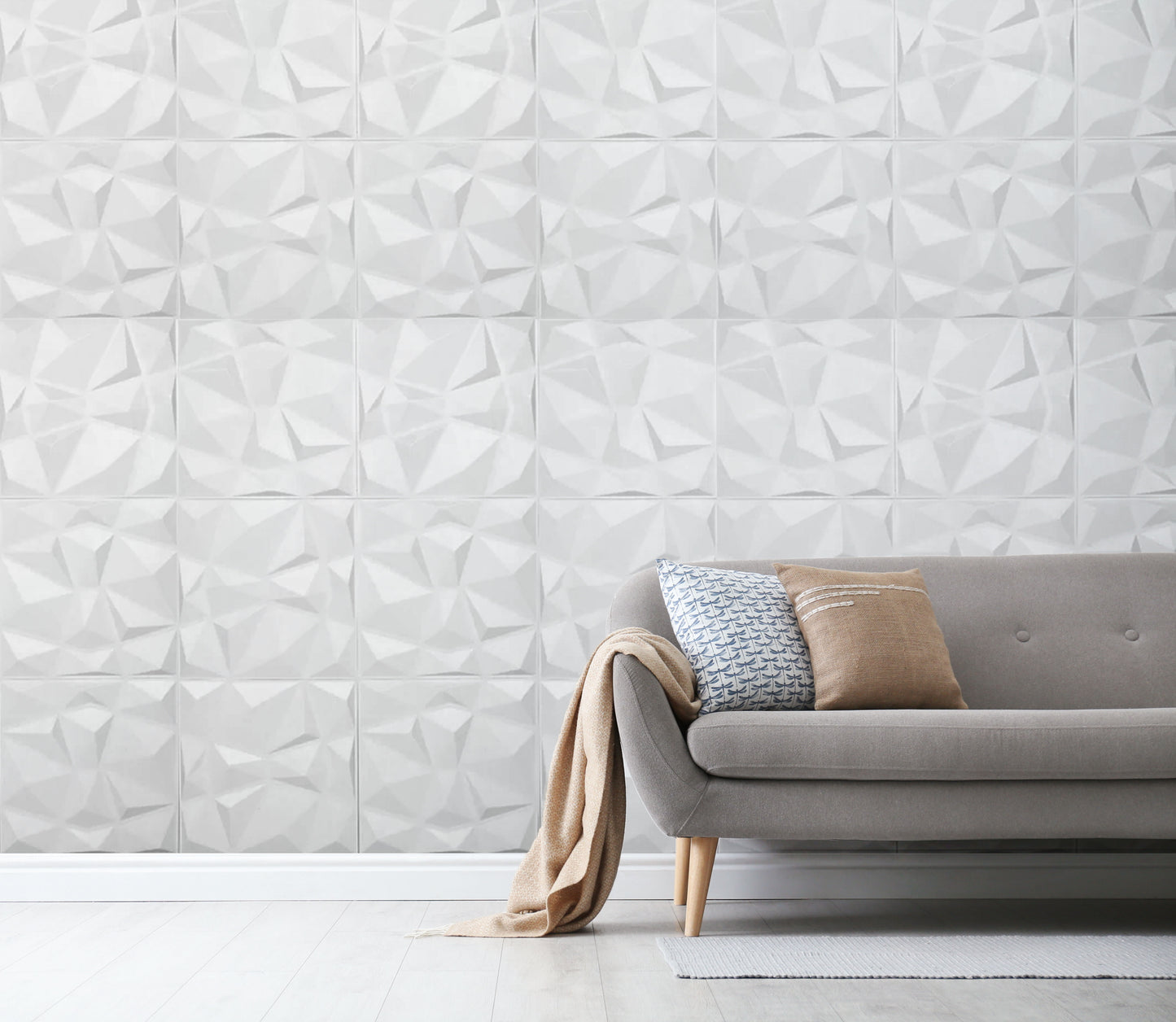 Mosaic 3D Wall Panel 12 Pack - Matte White