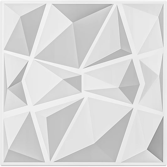 Mosaic 3D Wall Panel 12 Pack - Matte White