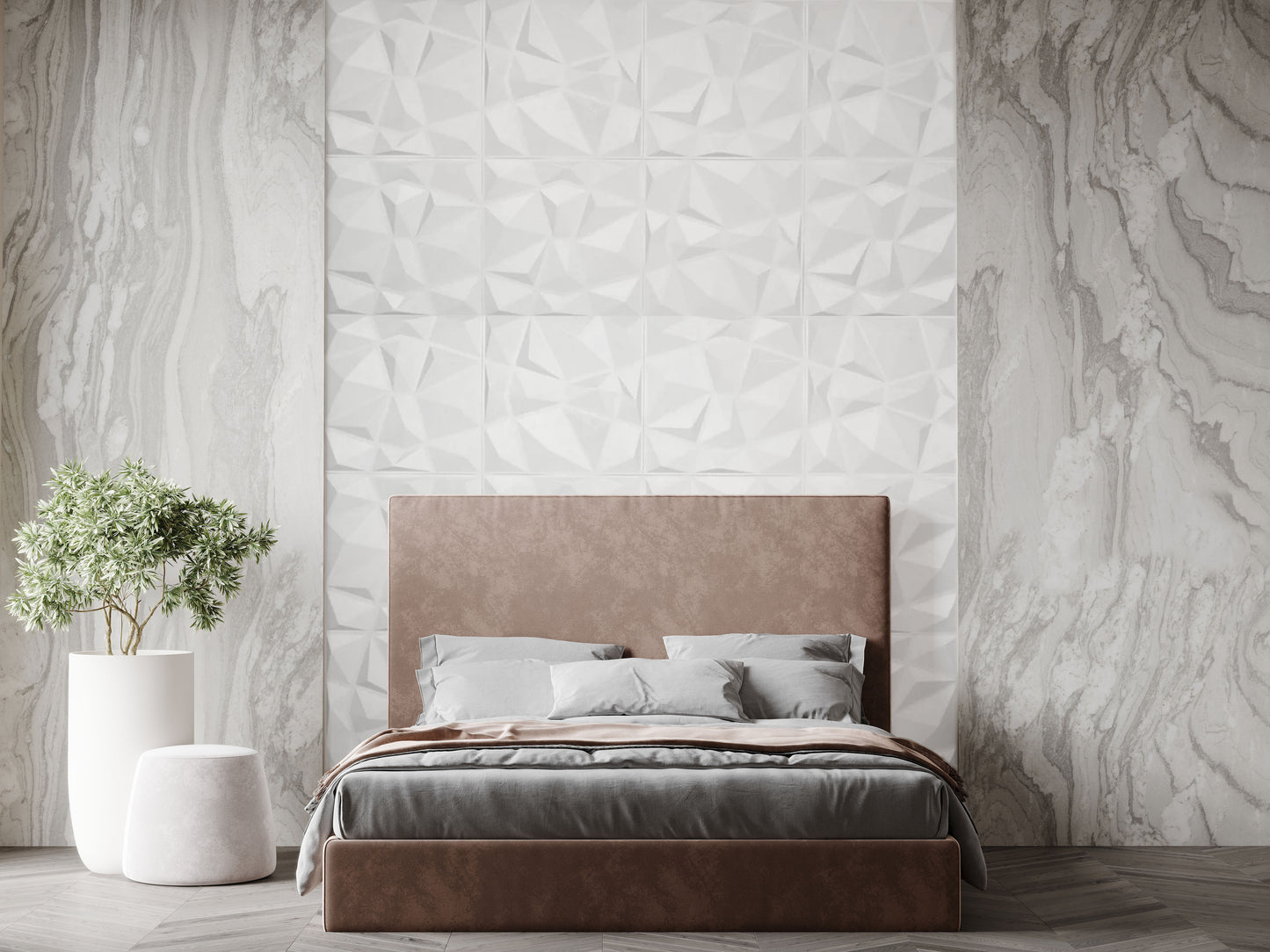 Mosaic 3D Wall Panel 12 Pack - Matte White